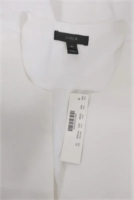 J.Crew Ärmellose Bluse mit Seitenreißverschluss Weiß Baumwolle Größe 2 Tall Stil C2039 NEU