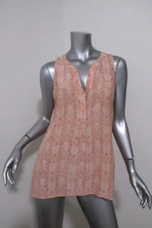 Joie Tanktop Aruna Rosa Schlangenhautmuster Seide Größe L Ärmellose Bluse