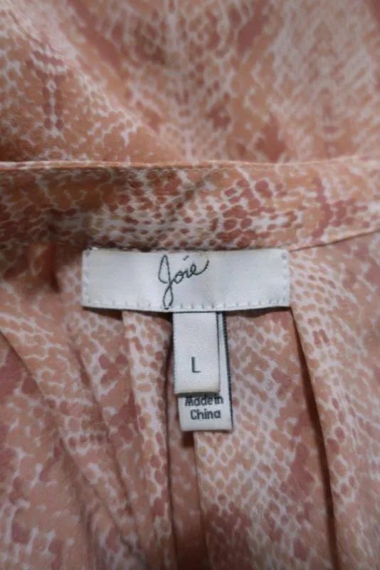 Joie Tanktop Aruna Rosa Schlangenhautmuster Seide Größe L Ärmellose Bluse