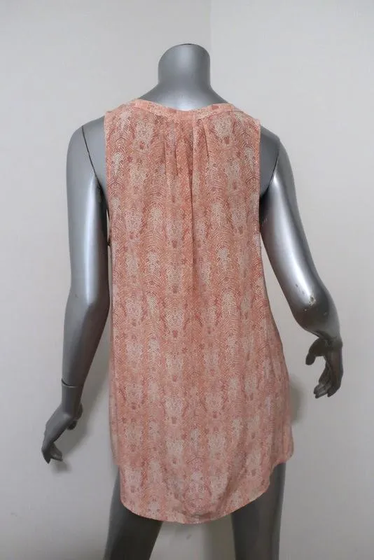 Joie Tanktop Aruna Rosa Schlangenhautmuster Seide Größe L Ärmellose Bluse