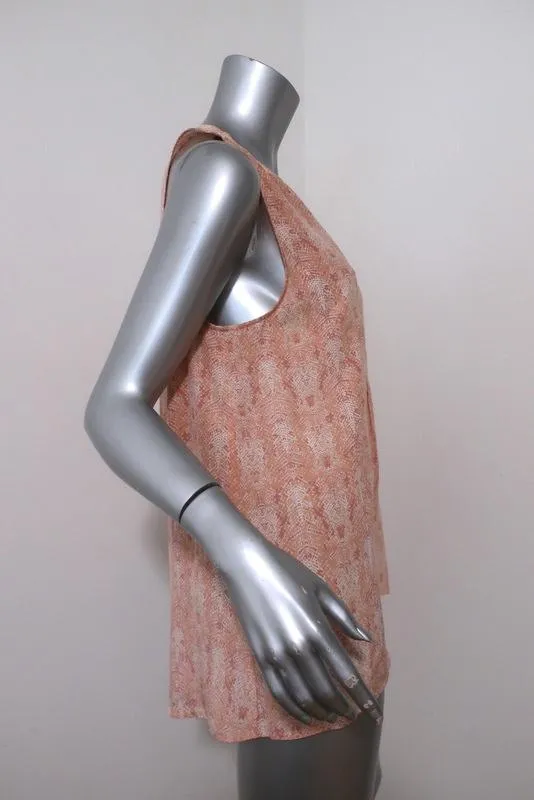 Joie Tanktop Aruna Rosa Schlangenhautmuster Seide Größe L Ärmellose Bluse