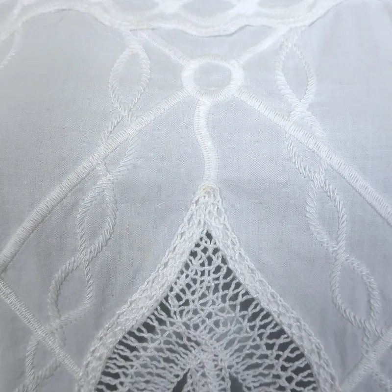 Jonathan Simkhai Blusenoberteil mit Häkel- und Stickdetails in Weiß aus Baumwolle Größe 6
