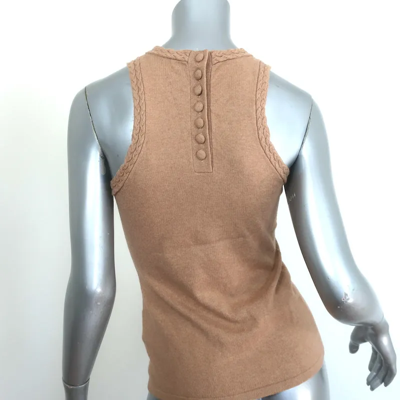 Joslin Tanktop mit Zopfmuster in Sand aus Baumwolle-Kaschmir Größe US 4