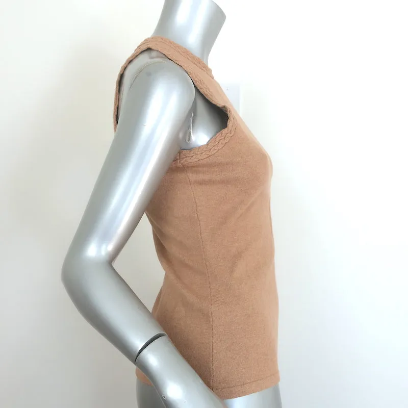Joslin Tanktop mit Zopfmuster in Sand aus Baumwolle-Kaschmir Größe US 4