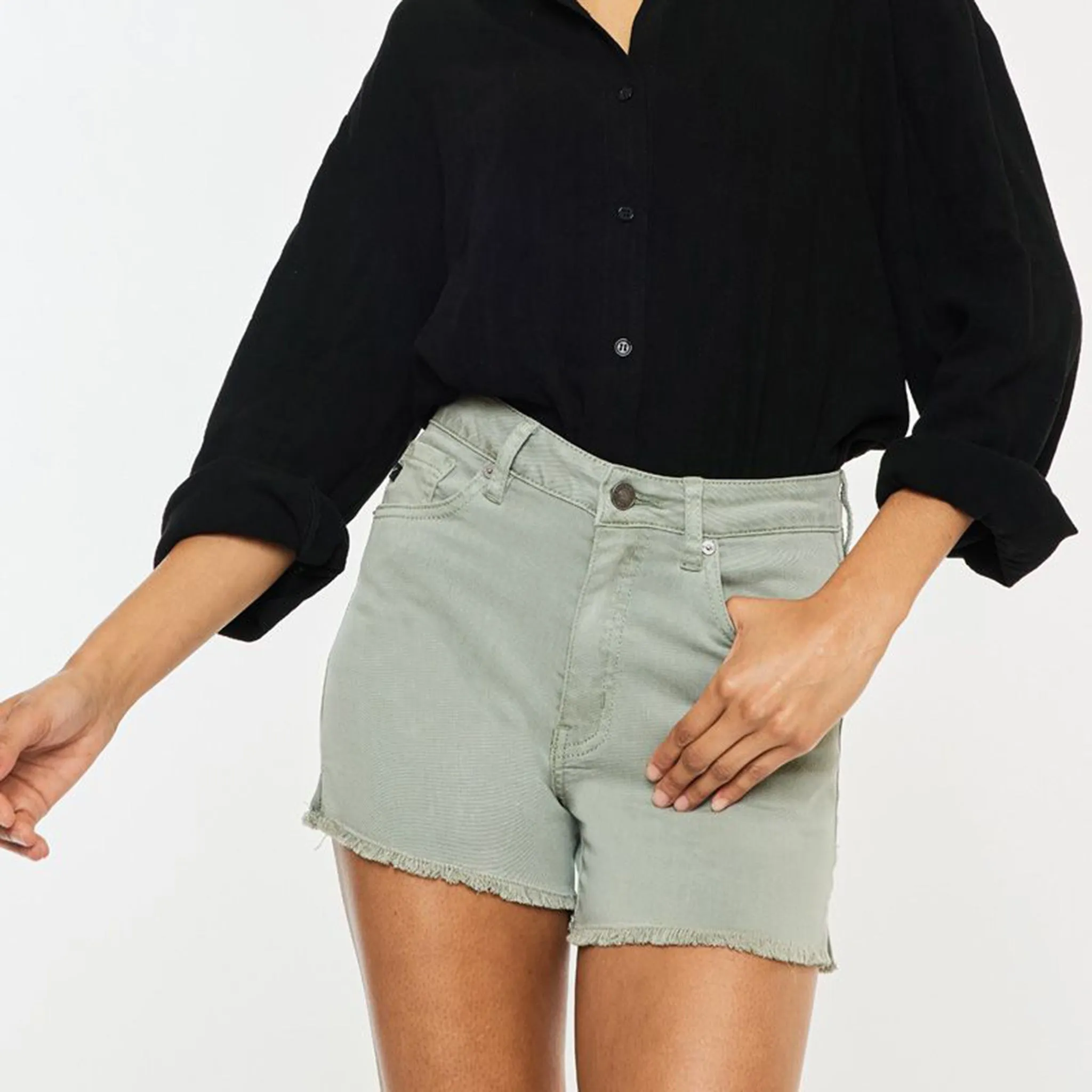 KanCan Damen-Oliv Shorts
