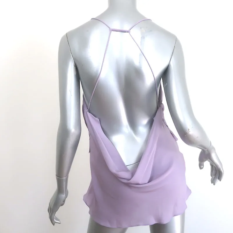KHAITE Vita Trägerloser Top Lavender Rüschenseide Größe L NEU