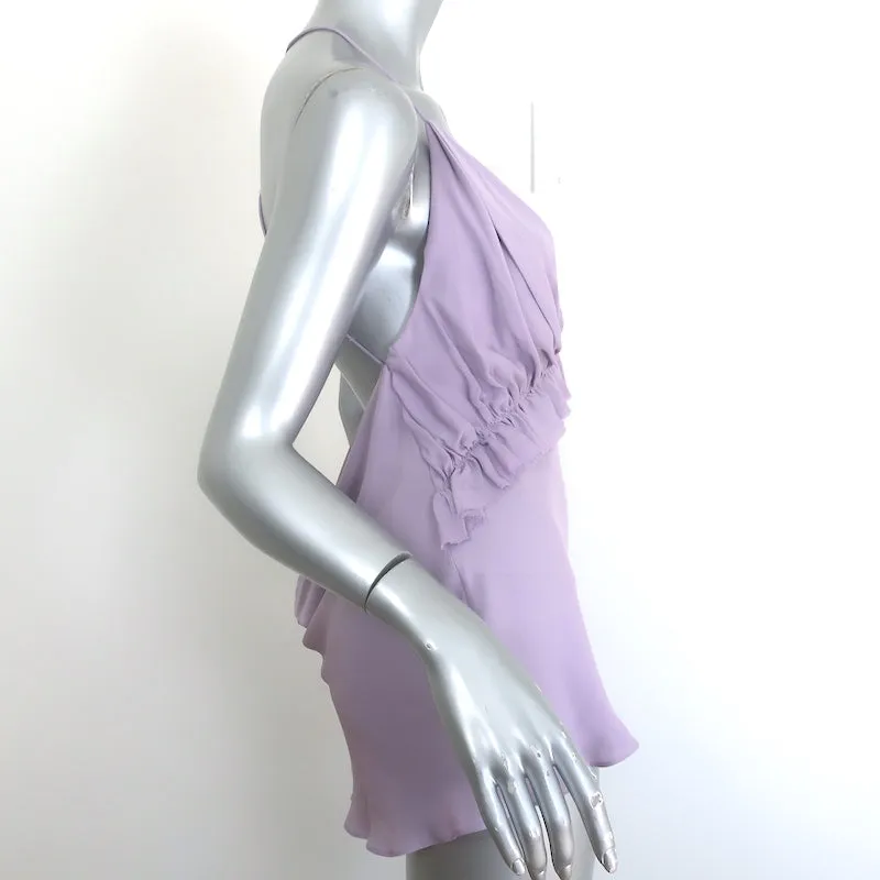 KHAITE Vita Trägerloser Top Lavender Rüschenseide Größe L NEU