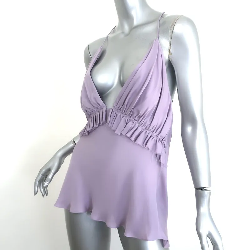 KHAITE Vita Trägerloser Top Lavender Rüschenseide Größe L NEU