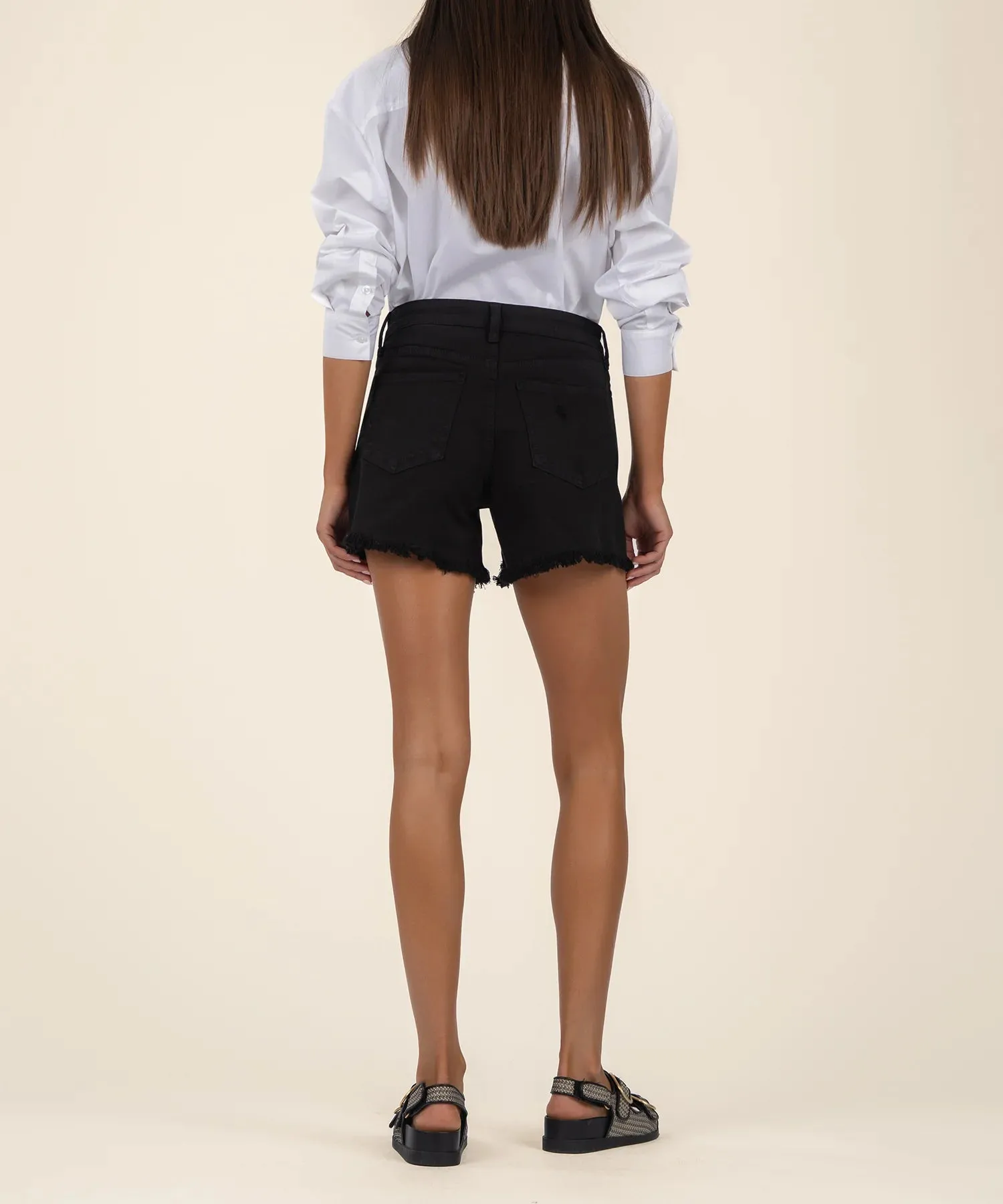 Kut From the Kloth Jane High-Waist Lange Shorts - Schwarz