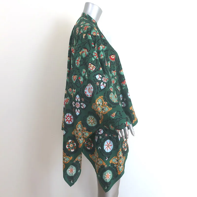 La DoubleJ Foulard Hemd Grün Bedruckte Seide Twill Größe Small Oversize Bluse