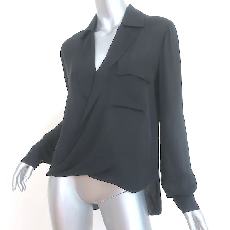 L'Agence Black Silk Größe Extra Small Langarm Top