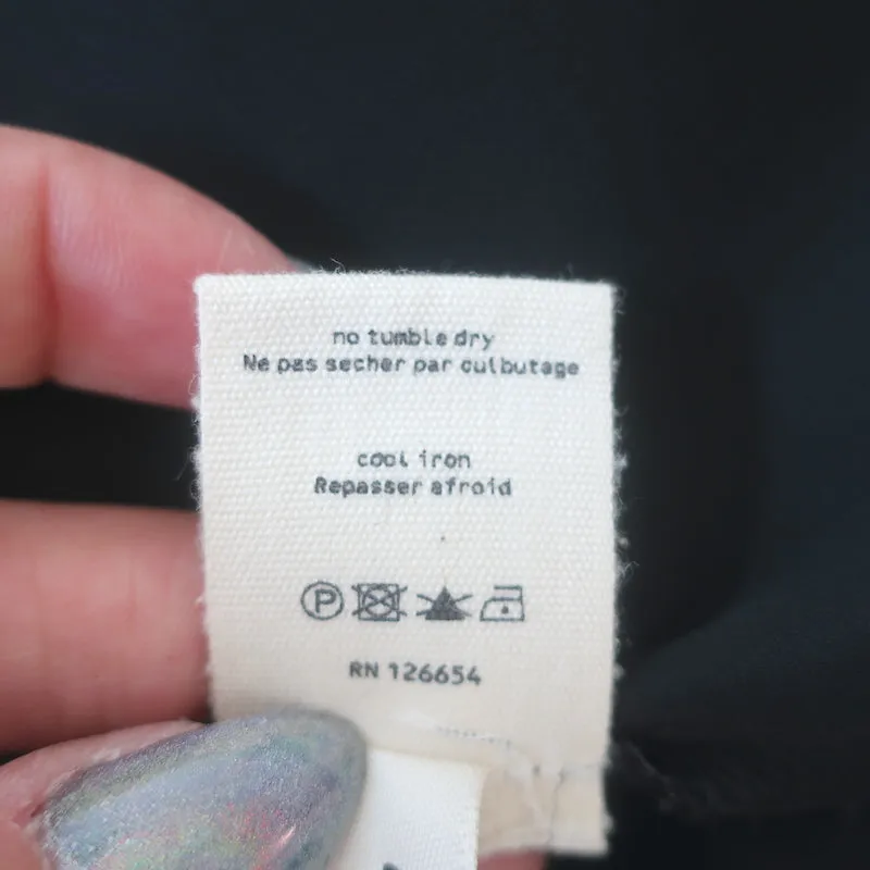 L'Agence Black Silk Größe Extra Small Langarm Top