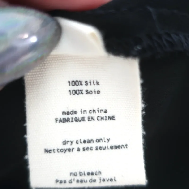 L'Agence Black Silk Größe Extra Small Langarm Top