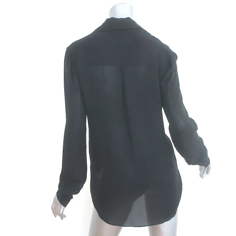 L'Agence Black Silk Größe Extra Small Langarm Top