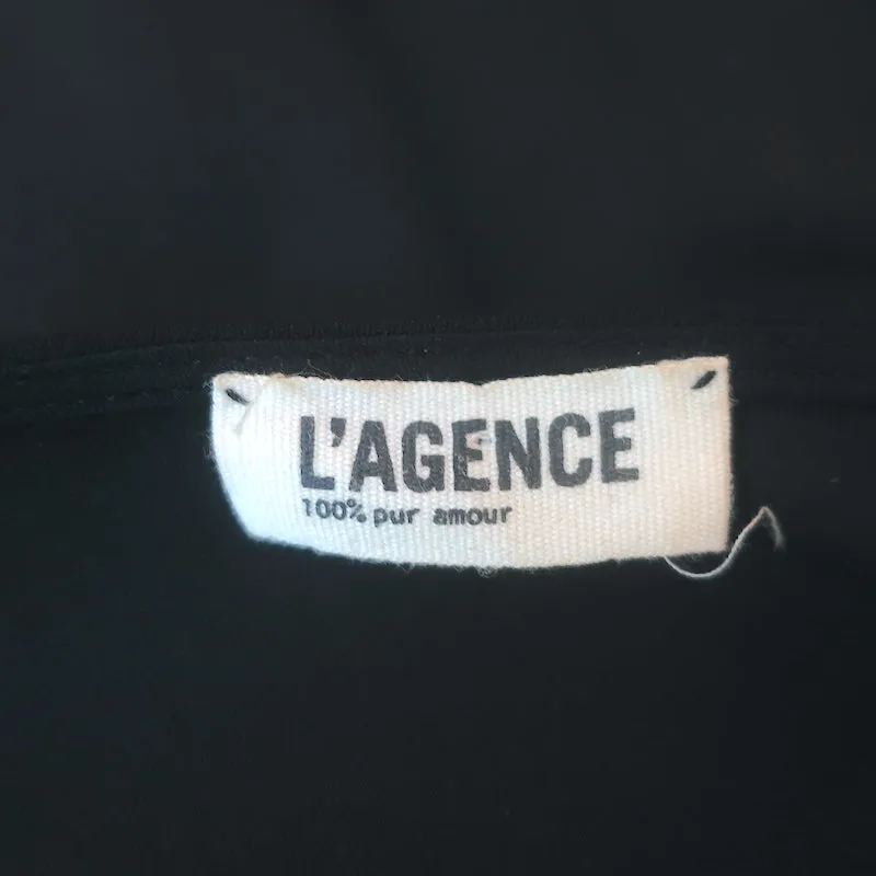 L'Agence Rhinestone-verziertes drapiertes Top Schwarz Seide Größe Extra Small