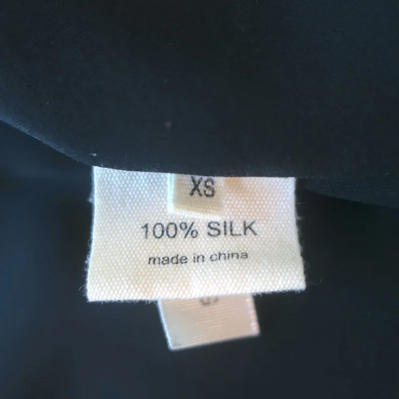 L'Agence Rhinestone-verziertes drapiertes Top Schwarz Seide Größe Extra Small
