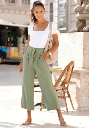 LASCANA Damen Paper Bag Hohe Bund Hose