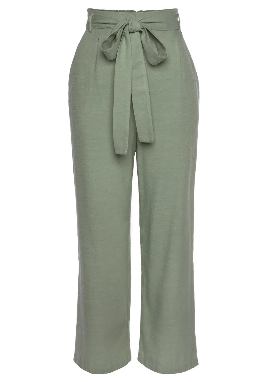 LASCANA Damen Paper Bag Hohe Bund Hose