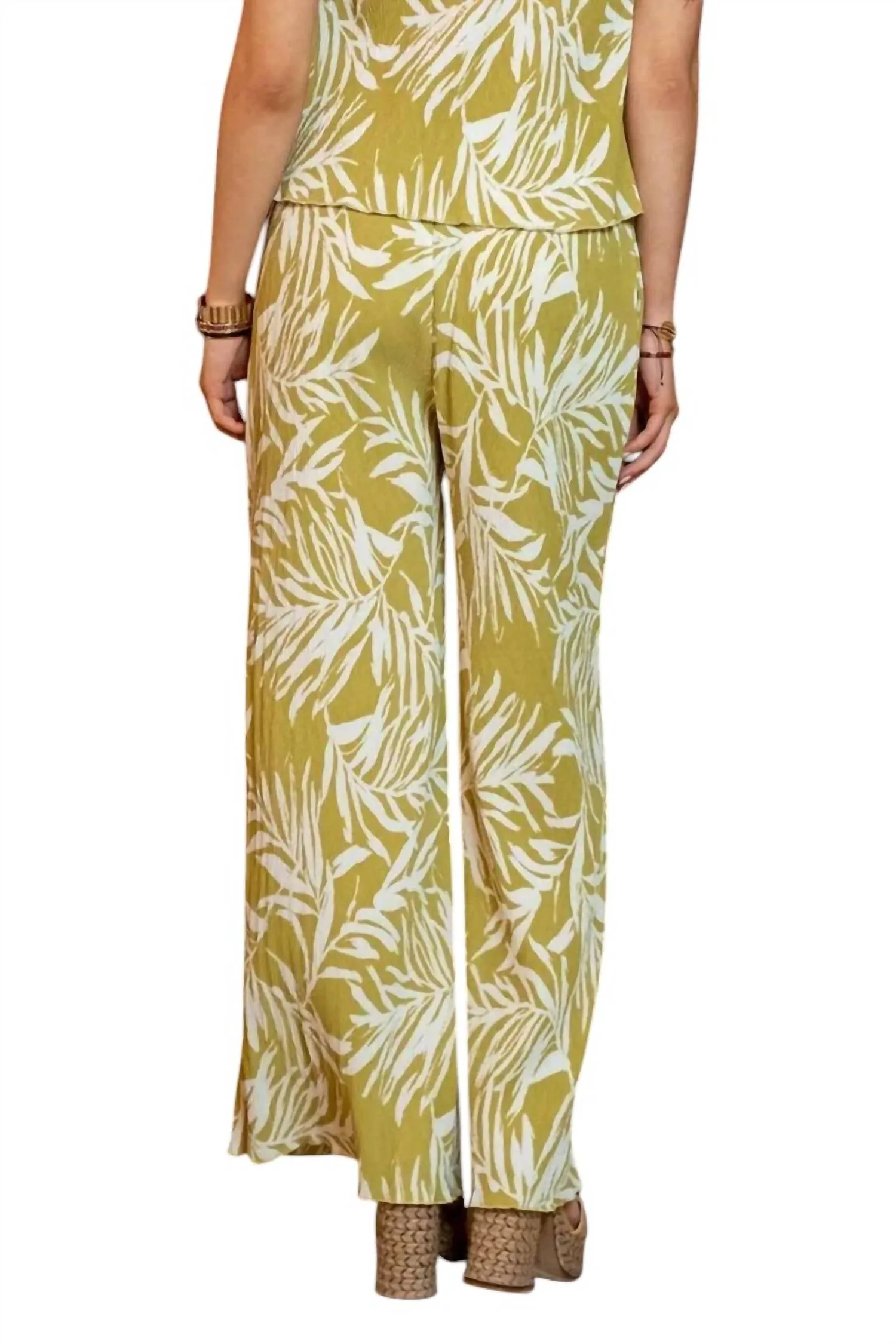 Blattmuster-Dresshose in Kiwi