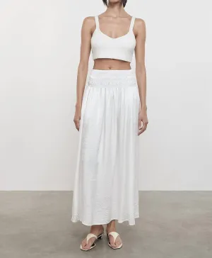 Leinen Strick-Bralette in Weiß