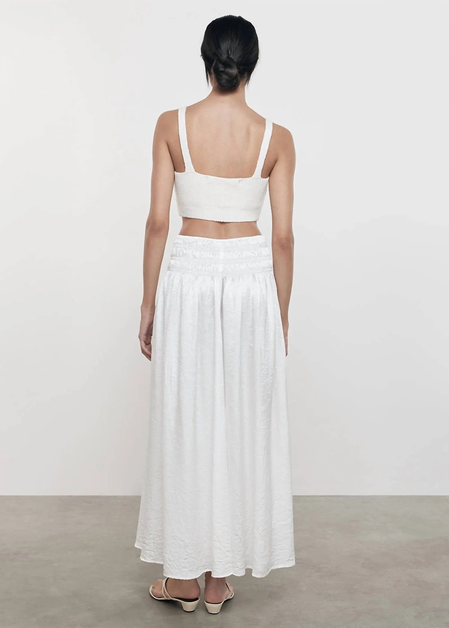 Leinen Strick-Bralette in Weiß