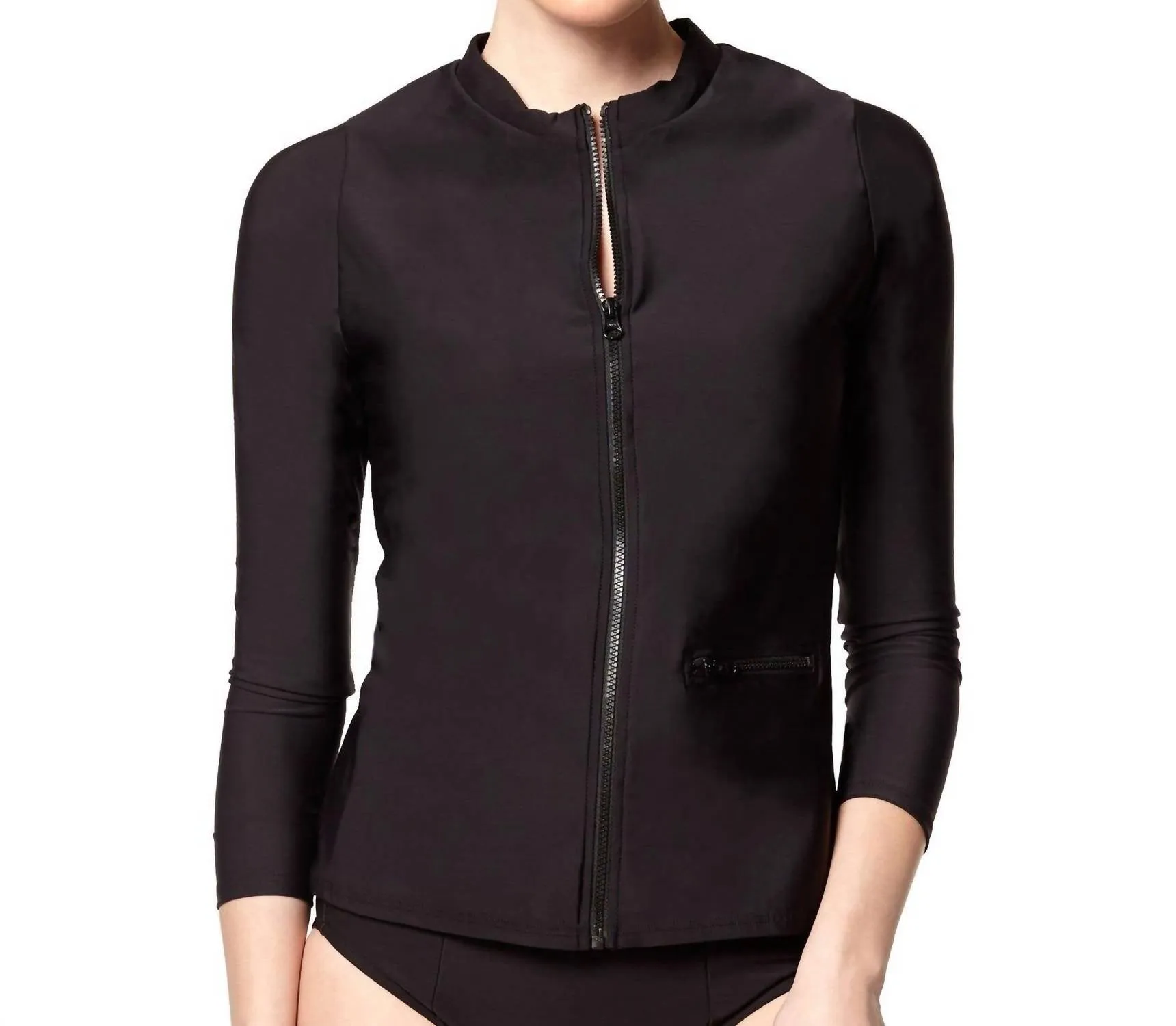 Langarm-Rashguard in Schwarz
