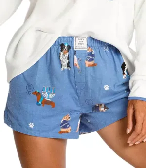 Liebe Dich Ein Latke Flannel Pyjama Kurz In Blau