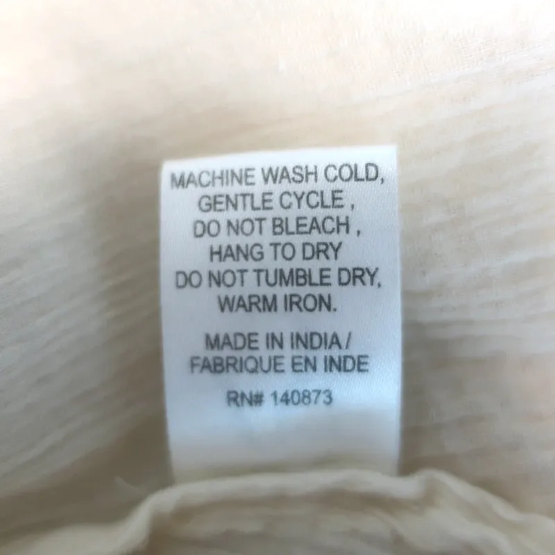 LoveShackFancy Schulterfreies Top mit Stickereinsatz und Quasten in Ecru-Gaze Größe 3