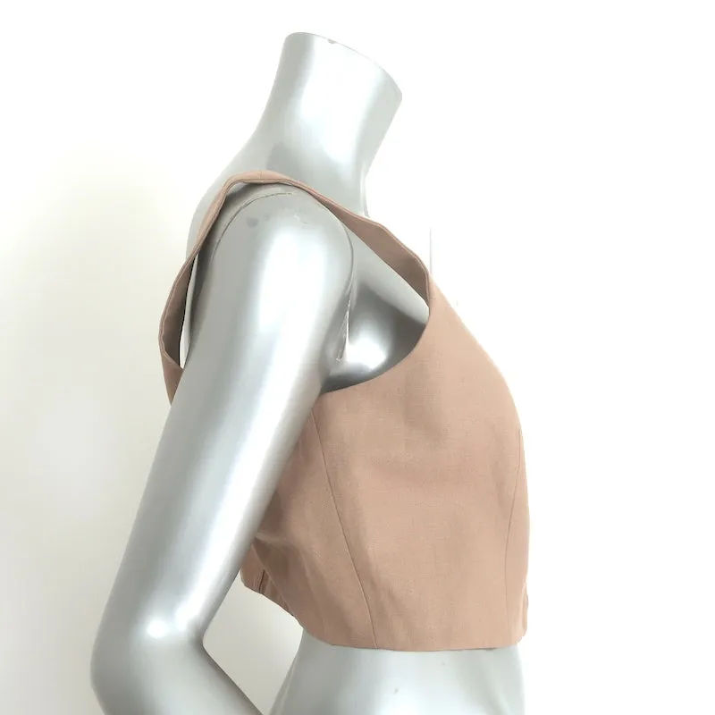 Mara Hoffman Aisha Cropped Top Beige Tencel-Leinen Größe 8 NEU