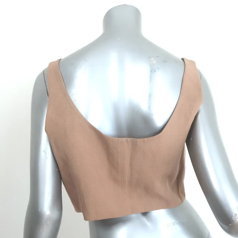 Mara Hoffman Aisha Cropped Top Beige Tencel-Leinen Größe 8 NEU