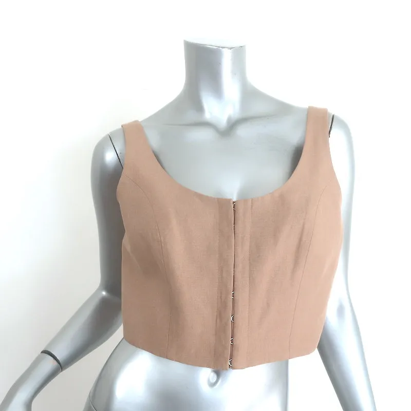 Mara Hoffman Aisha Cropped Top Beige Tencel-Leinen Größe 8 NEU