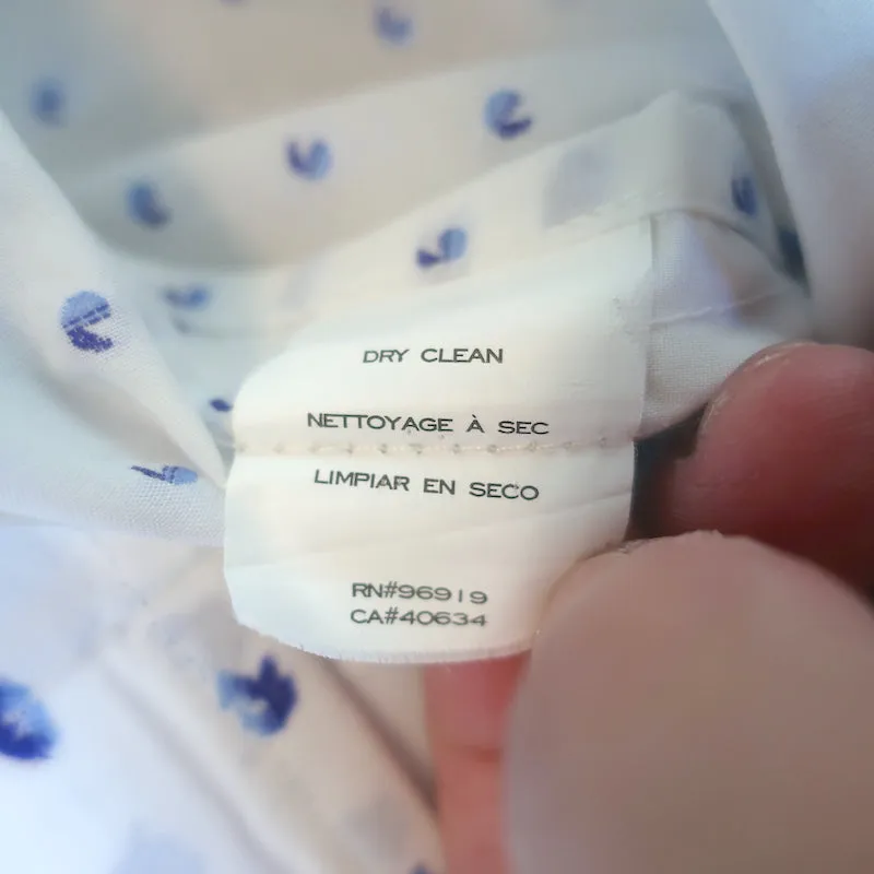 Marc Jacobs Paillettenkragen Bluse Weiß mit Punkten Größe 6 Langarm Top