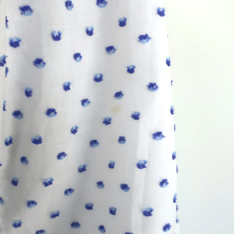 Marc Jacobs Paillettenkragen Bluse Weiß mit Punkten Größe 6 Langarm Top