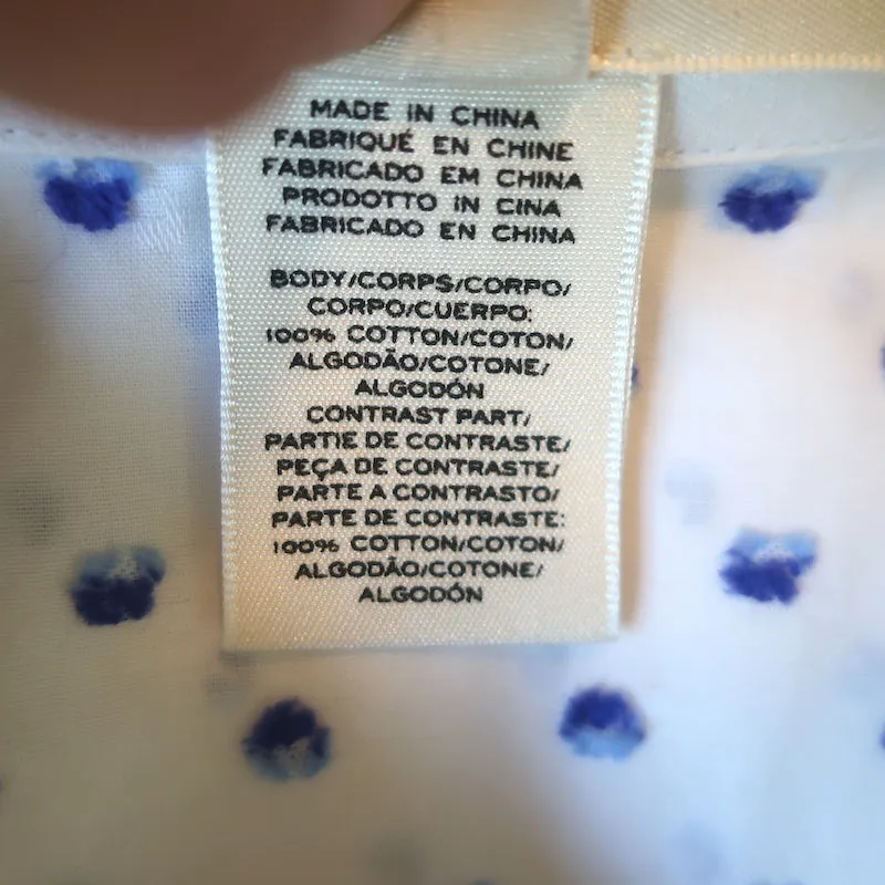 Marc Jacobs Paillettenkragen Bluse Weiß mit Punkten Größe 6 Langarm Top