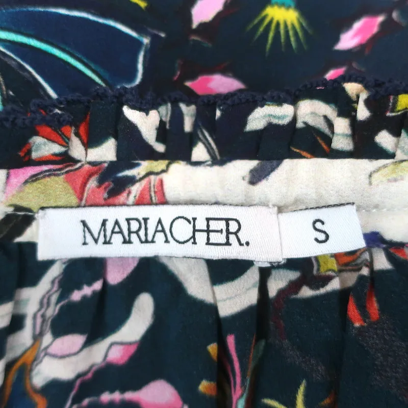 Maria Cher Humahuaca Keyla Schlupfbluse Marine/Mehrfarbig Gedruckte Seide Größe S
