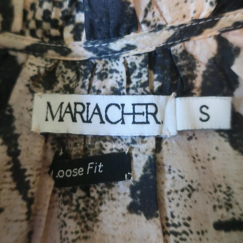 Maria Cher Julieta Bluse Quilaquina Gedruckte Seide Größe S Langarm Top