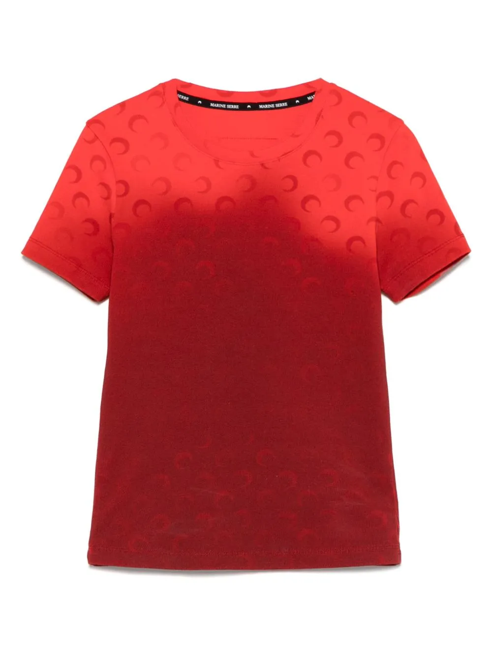 MARINE SERRE - Damen Moon Faded Jersey Baby Fit T-Shirt Bekleidung_marine-serre