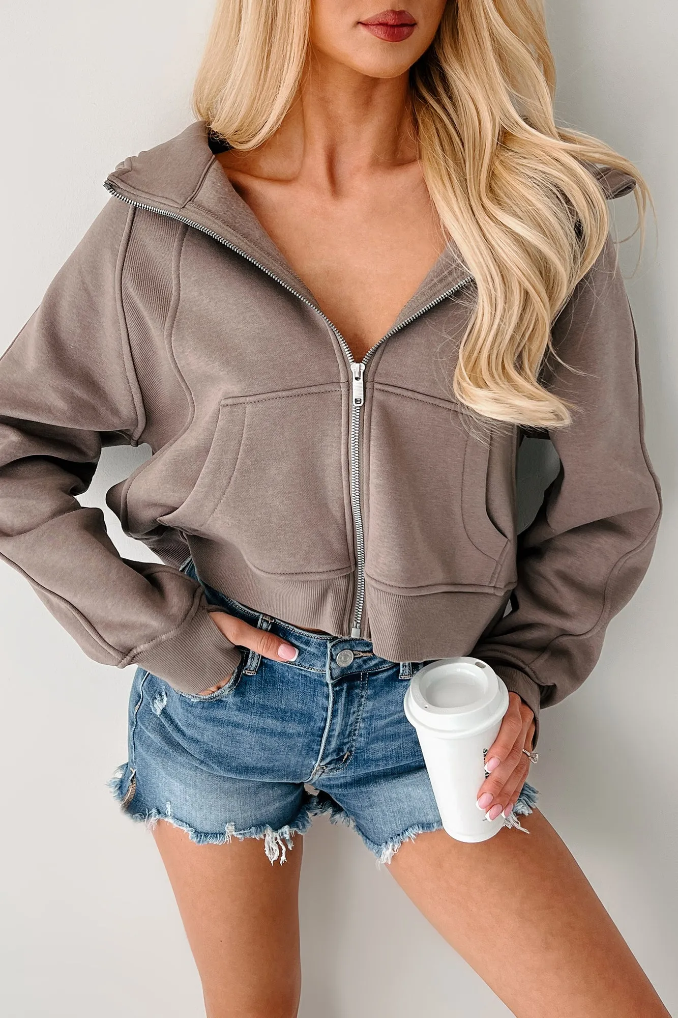 Miles Ahead Zip-Up Hoodie (Mokka)