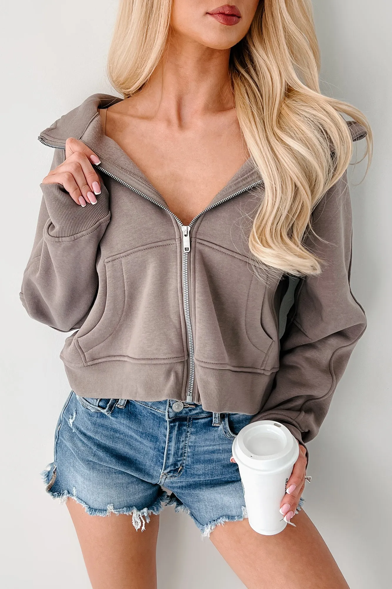 Miles Ahead Zip-Up Hoodie (Mokka)
