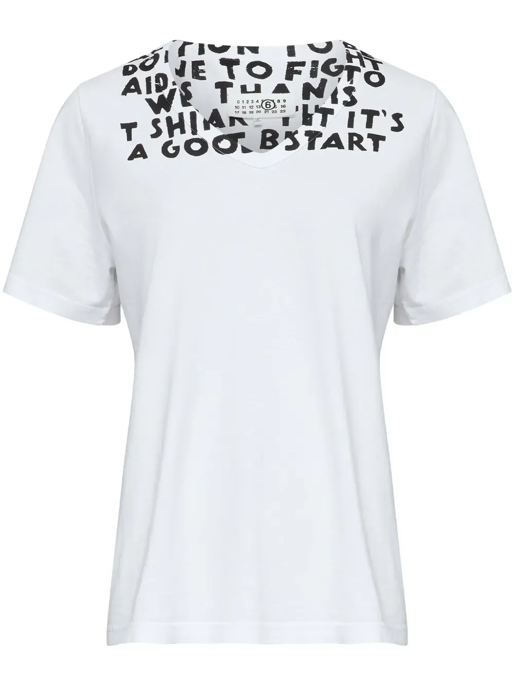 MM6 Maison Margiela - Damen V-Ausschnitt SIDA Print T-Shirt Bekleidung_mm6