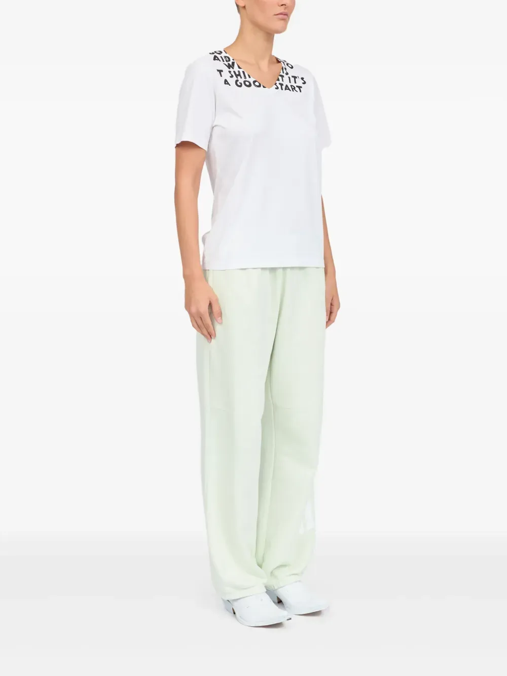 MM6 Maison Margiela - Damen V-Ausschnitt SIDA Print T-Shirt Bekleidung_mm6