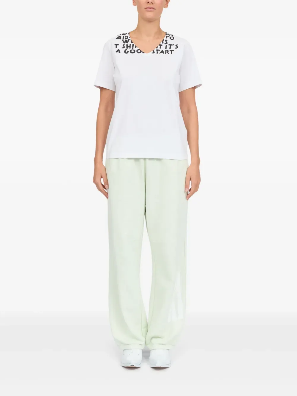 MM6 Maison Margiela - Damen V-Ausschnitt SIDA Print T-Shirt Bekleidung_mm6