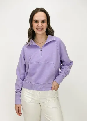 Molly Viertelzip-Pullover - Lavendel