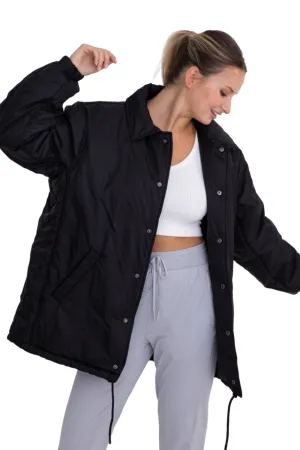 Mono B Longline Übergroße Parka mit Druckknöpfen KJ-B0926