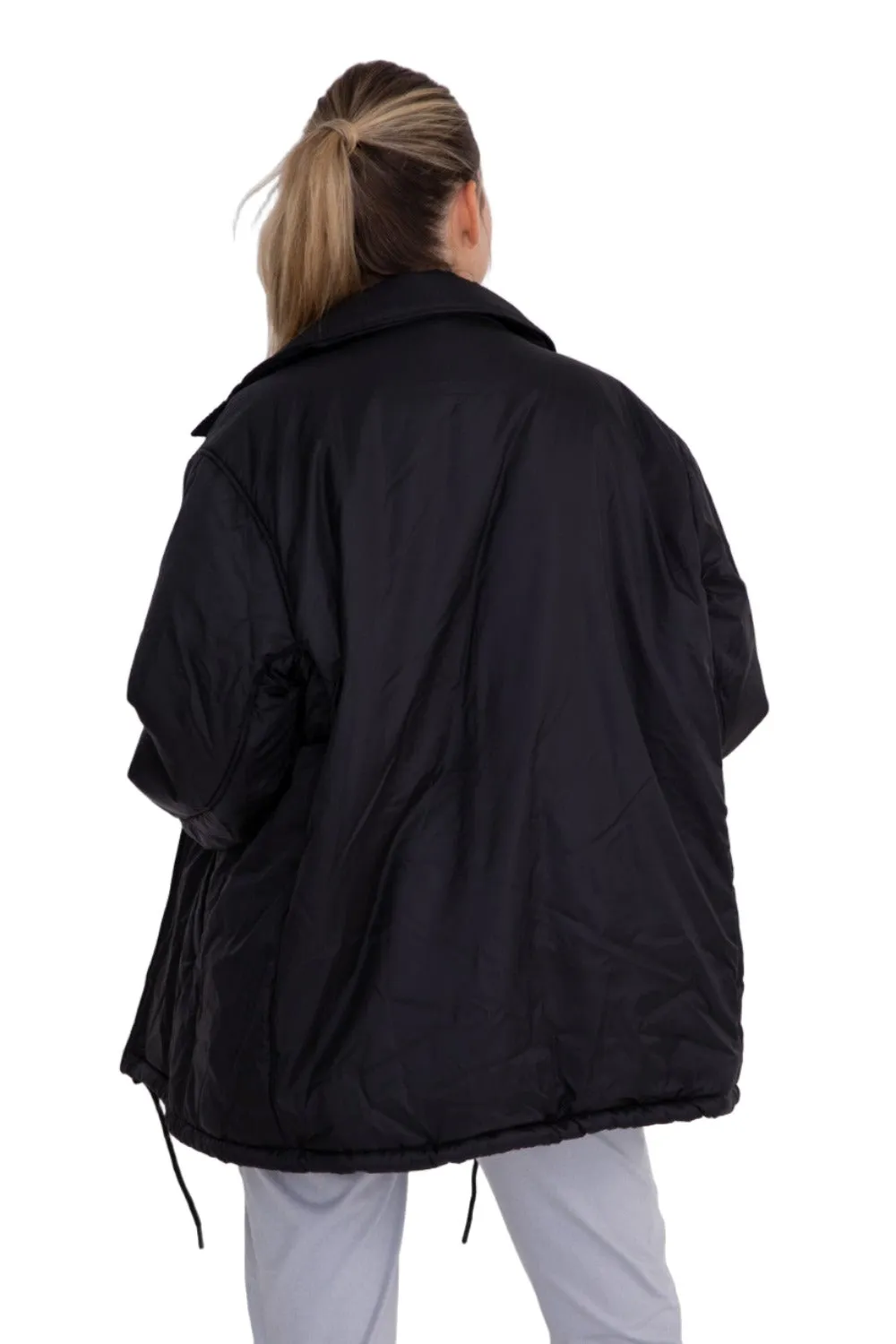 Mono B Longline Übergroße Parka mit Druckknöpfen KJ-B0926