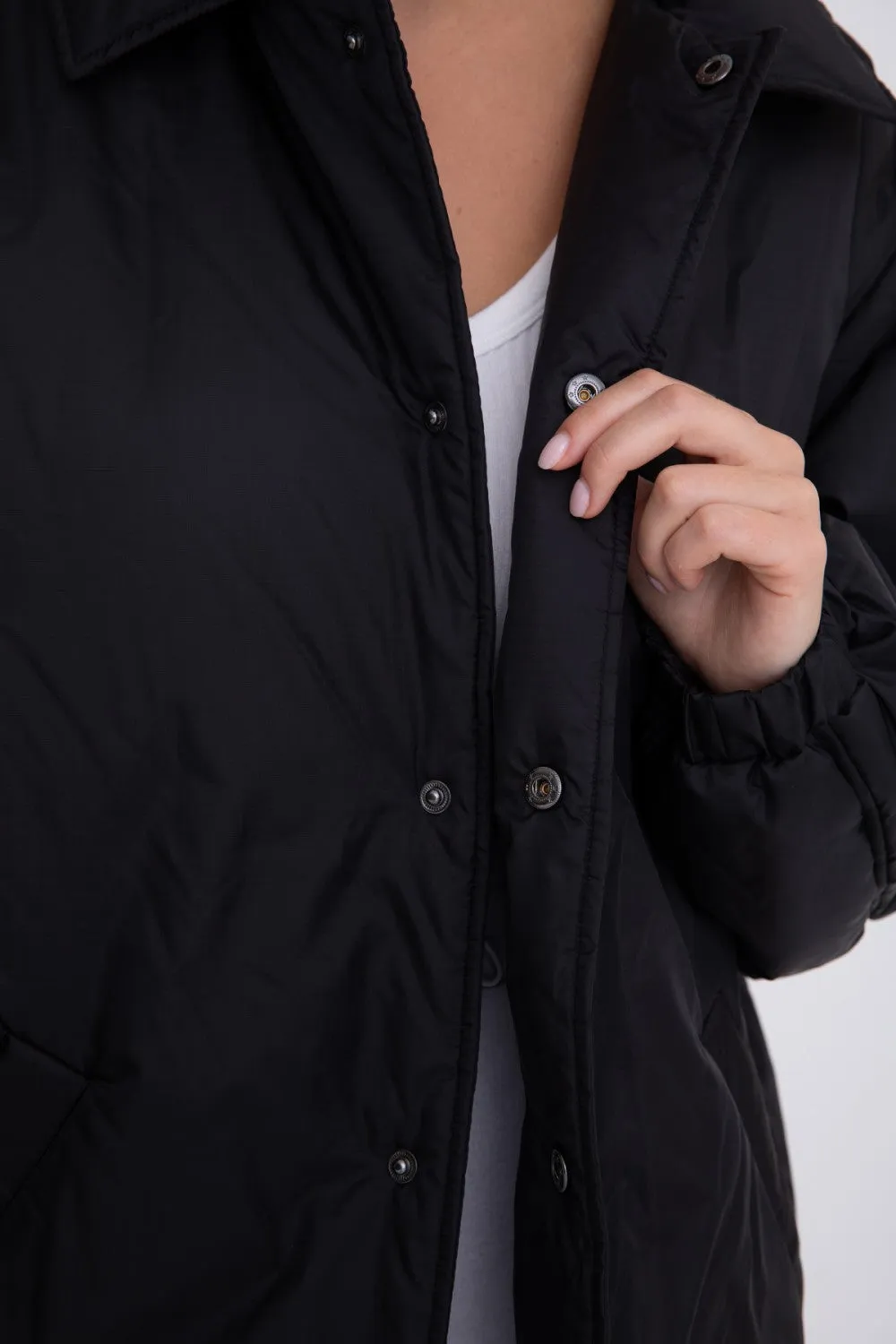 Mono B Longline Übergroße Parka mit Druckknöpfen KJ-B0926