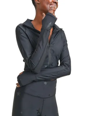 Mono B Star Print Folien-Cropjacke AJ2914