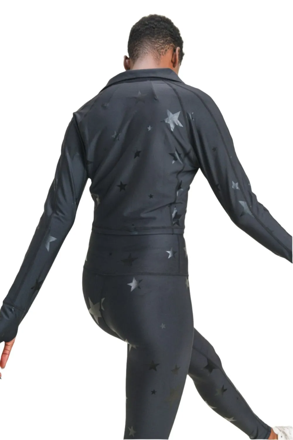 Mono B Star Print Folien-Cropjacke AJ2914