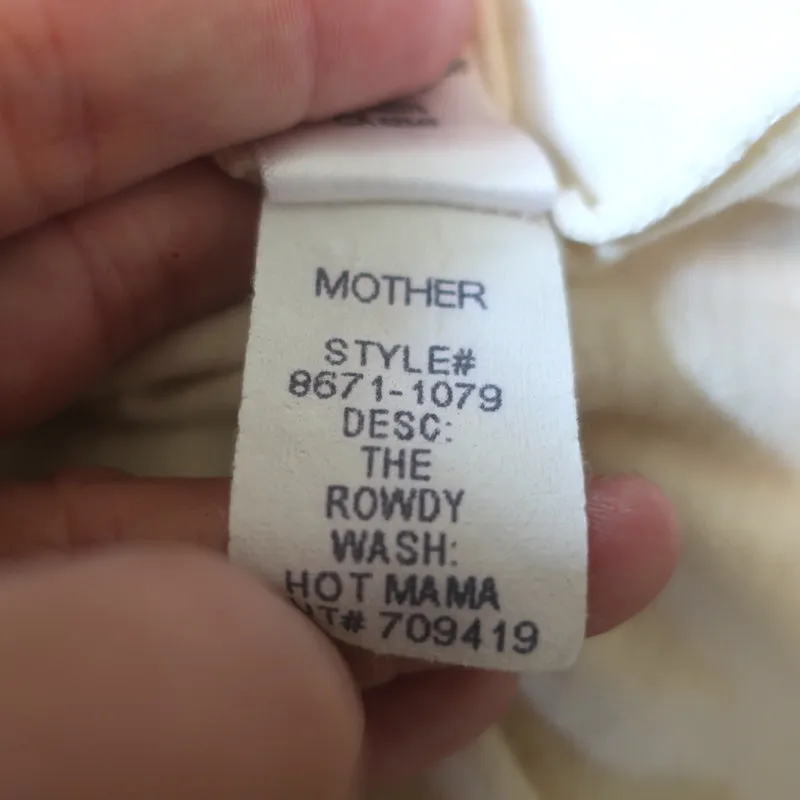 MOTHER The Rowdy Hot Mama T-Shirt Ecru Größe S Kurzarm Oberteil