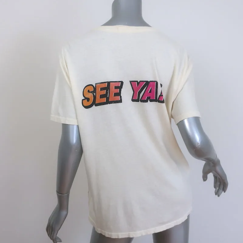 MOTHER The Rowdy Hot Mama T-Shirt Ecru Größe S Kurzarm Oberteil